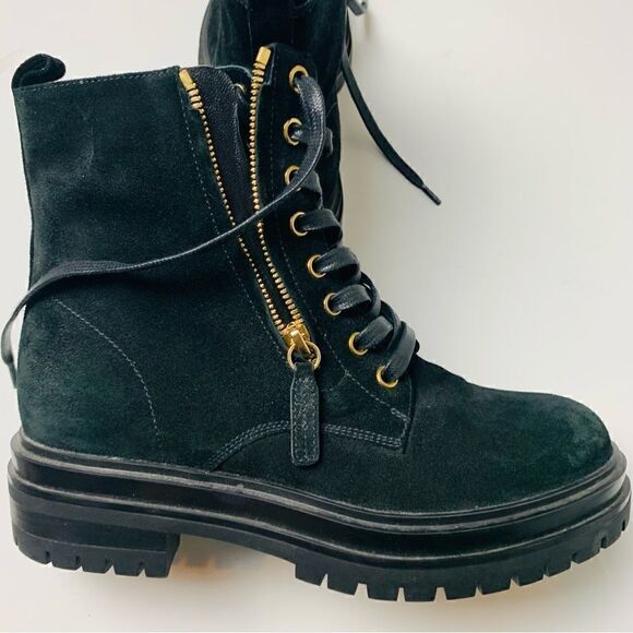 Gianvito Rossi Turon black suede combat lug sole ankle boots Euro 36 US size 5 - Picture 13 of 17